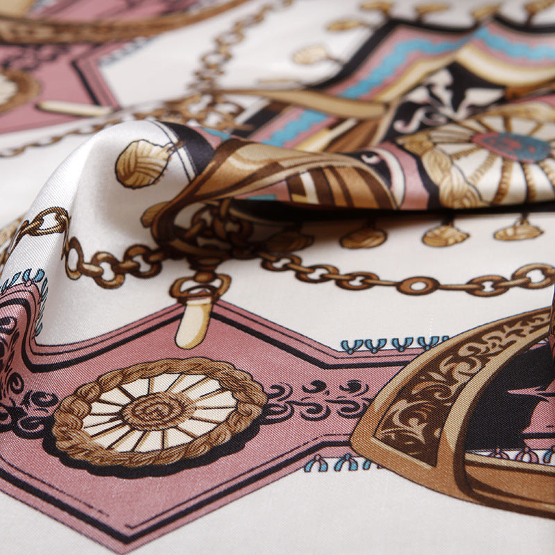 Women Fashion Bandana Scarf Printed Silk Satin Hair Scarf