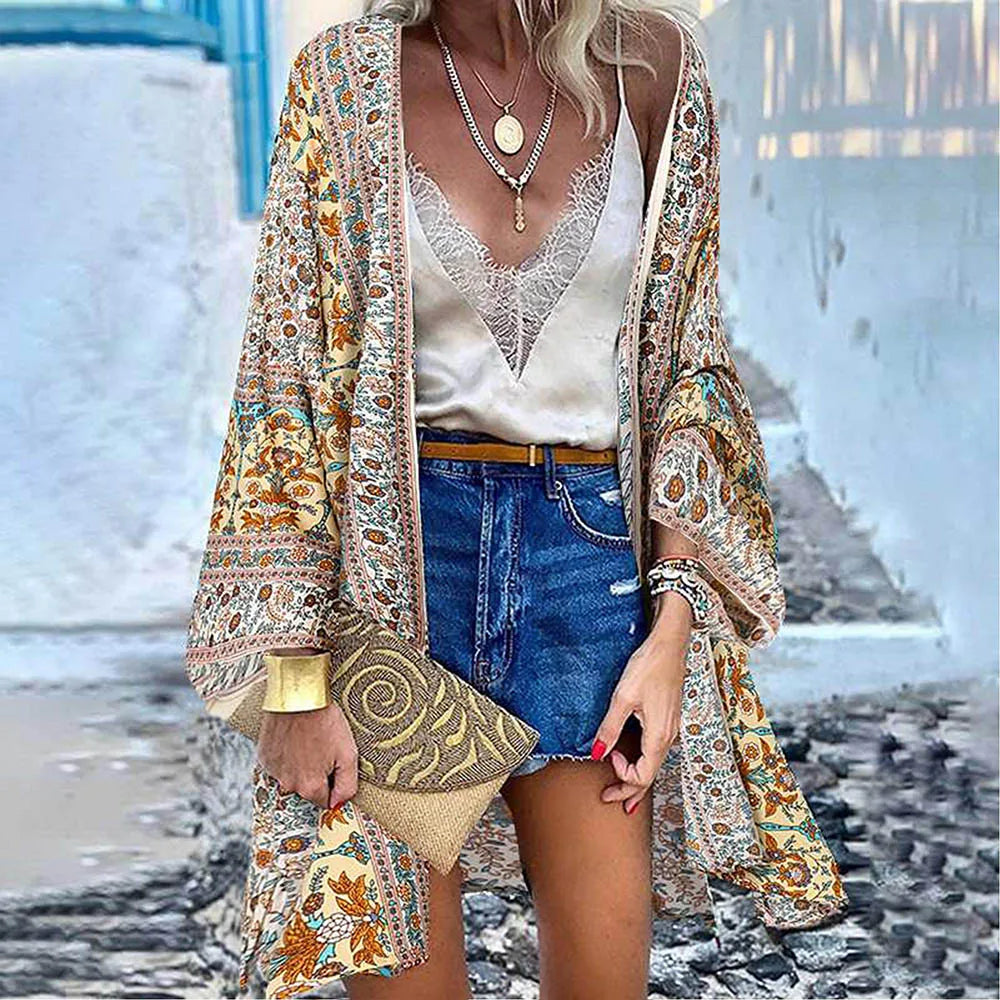 Bohemian Style Long Sleeved Kimono